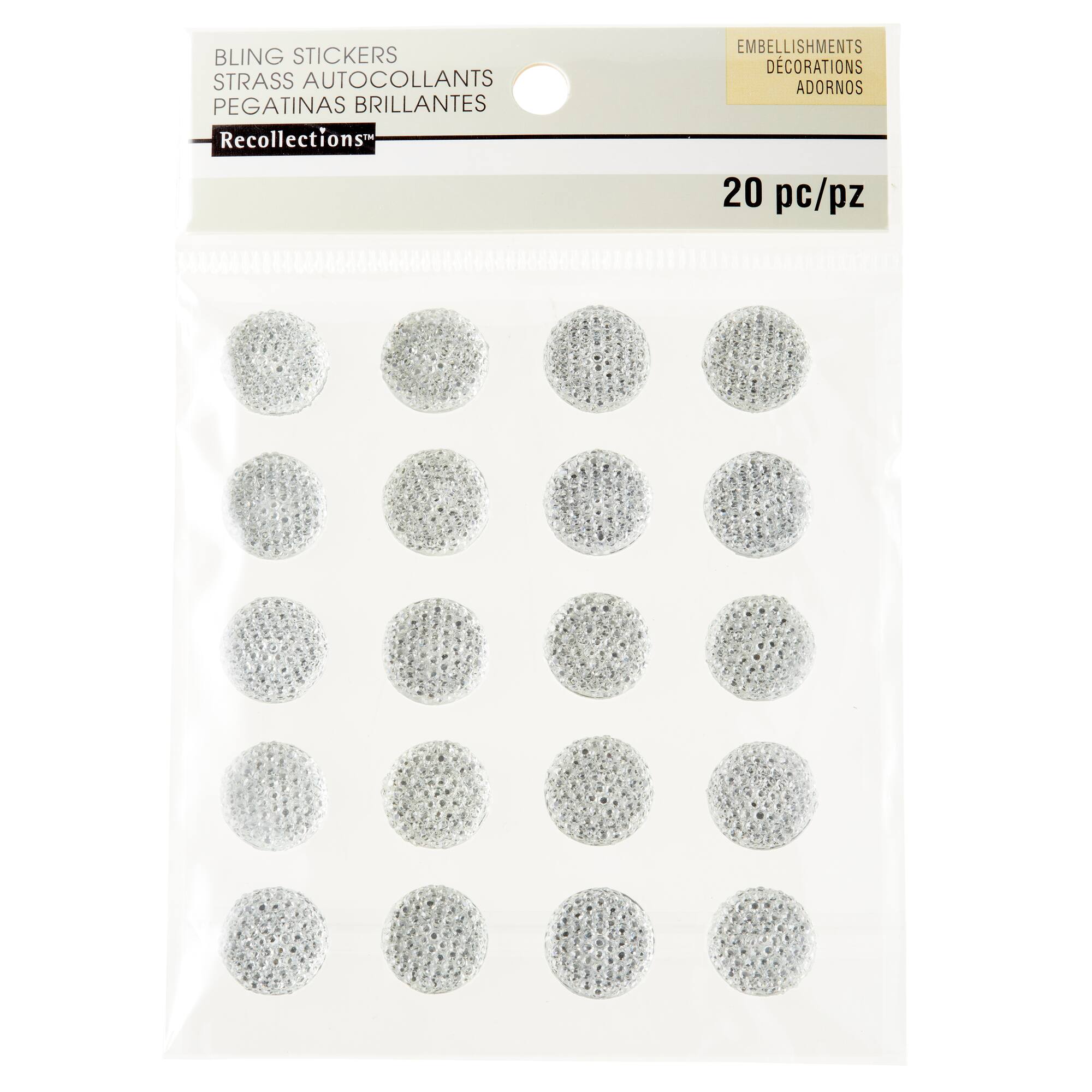 12 Packs: 20 ct. (240 total) 16mm Clear Sugar Stone Stickers by Recollections™
